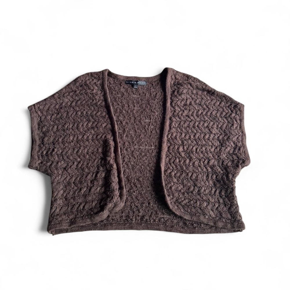 Y2K Antonio Melani Brown Knit Bolero like Cardigan